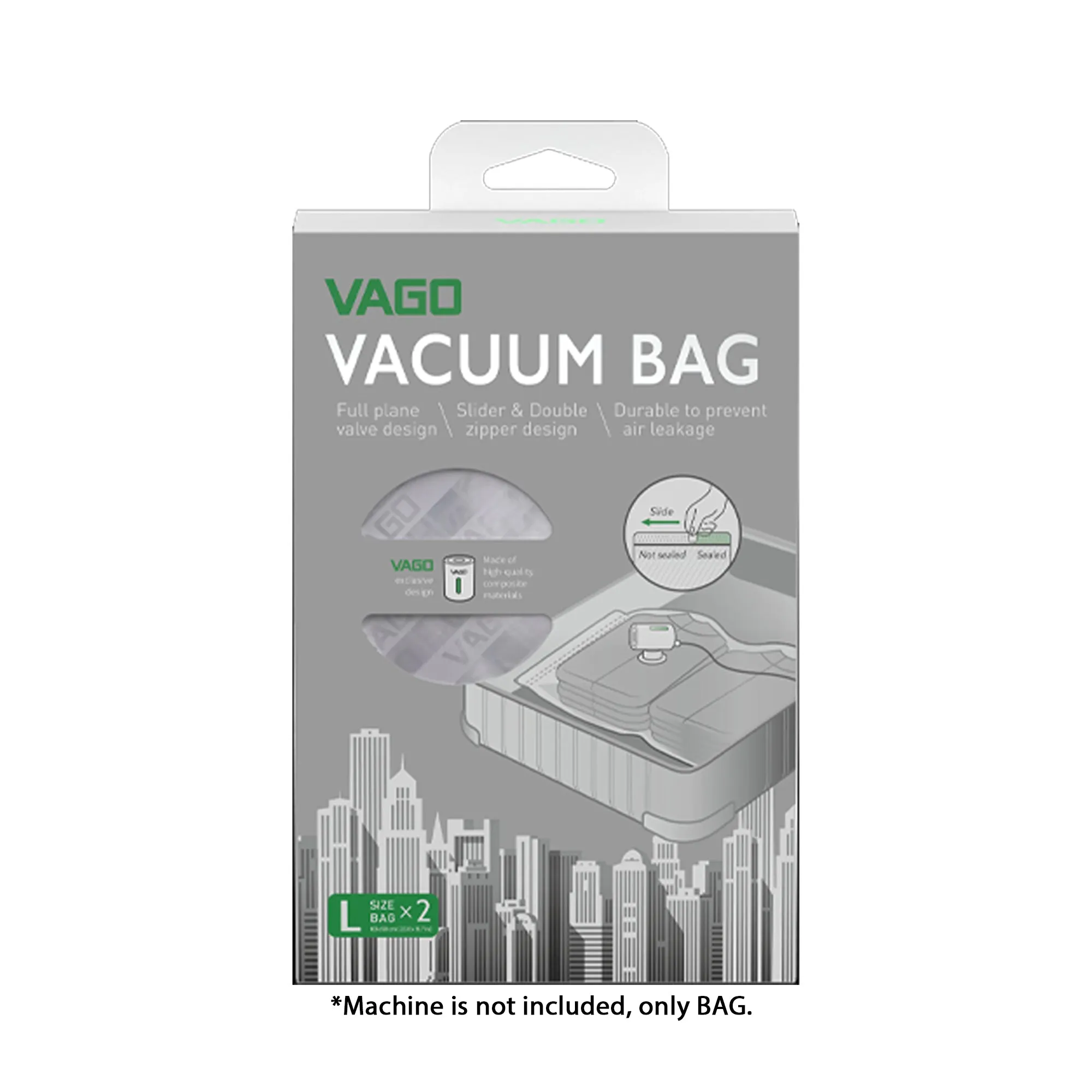 VAGO Z Vacuum Bag S / M / L / XL Size (2 pcs) - BAG ONLY without Machine