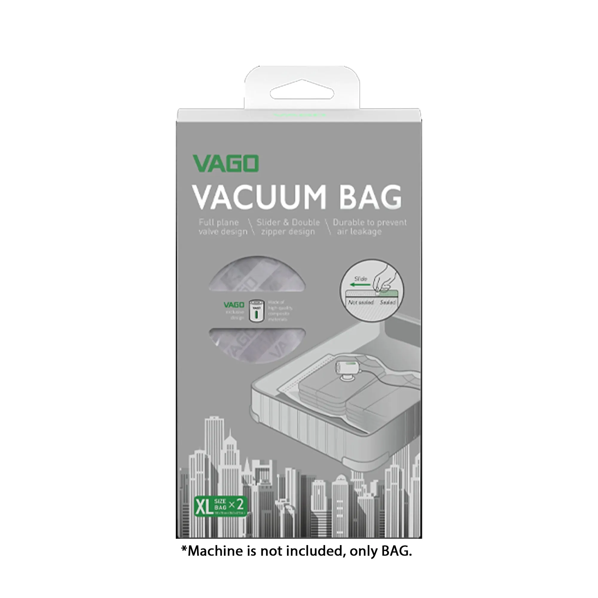 VAGO Z Vacuum Bag S / M / L / XL Size (2 pcs) - BAG ONLY without Machine