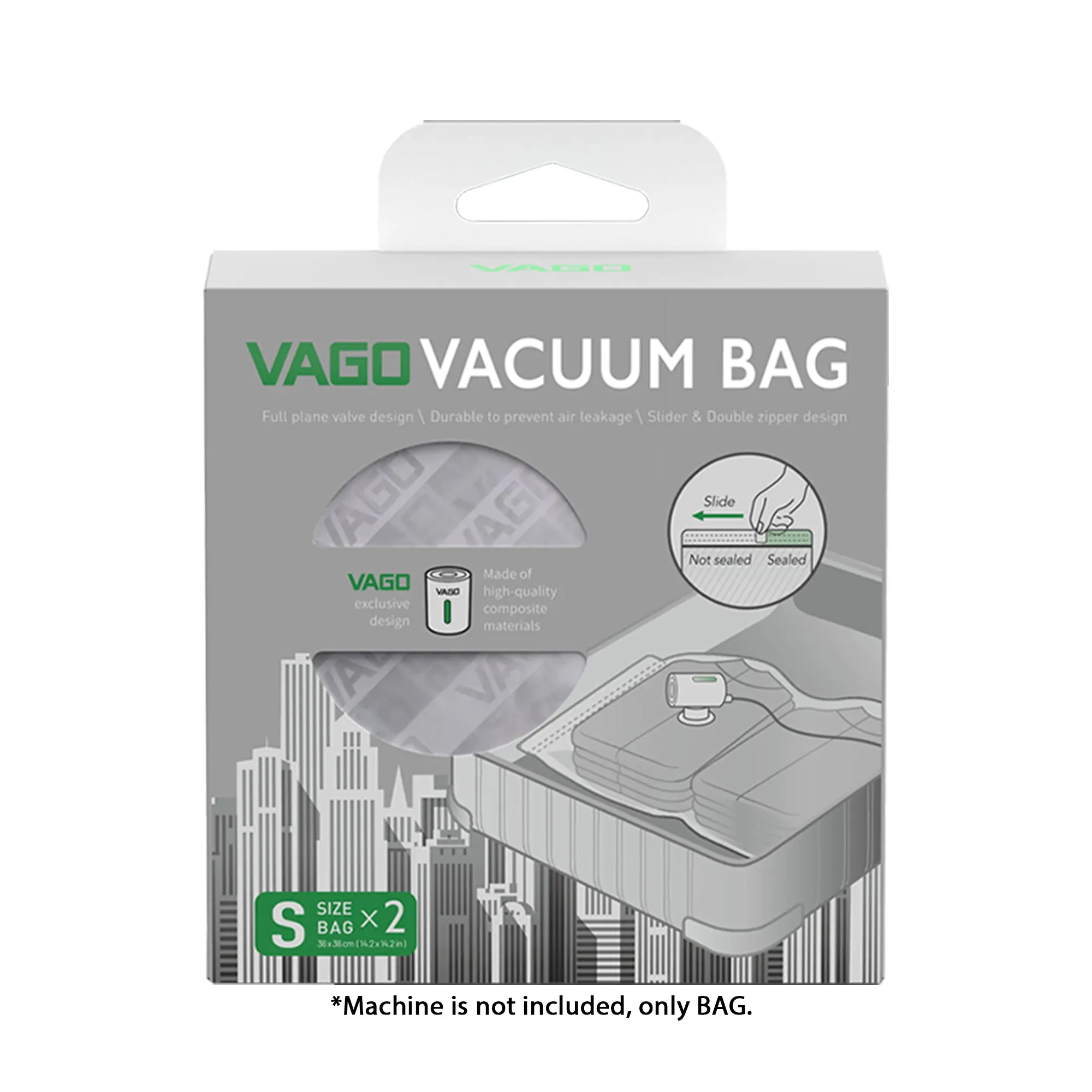 VAGO Z Vacuum Bag S / M / L / XL Size (2 pcs) - BAG ONLY without Machine