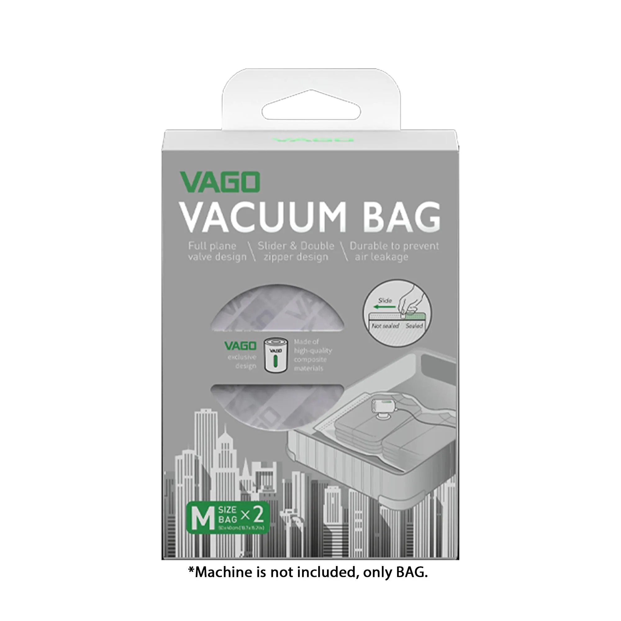 VAGO Z Vacuum Bag S / M / L / XL Size (2 pcs) - BAG ONLY without Machine