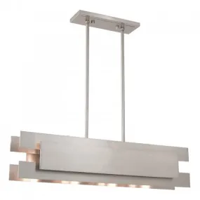 VARICK 4 LIGHT LINEAR CHANDELIER, BRUSHED NICKEL