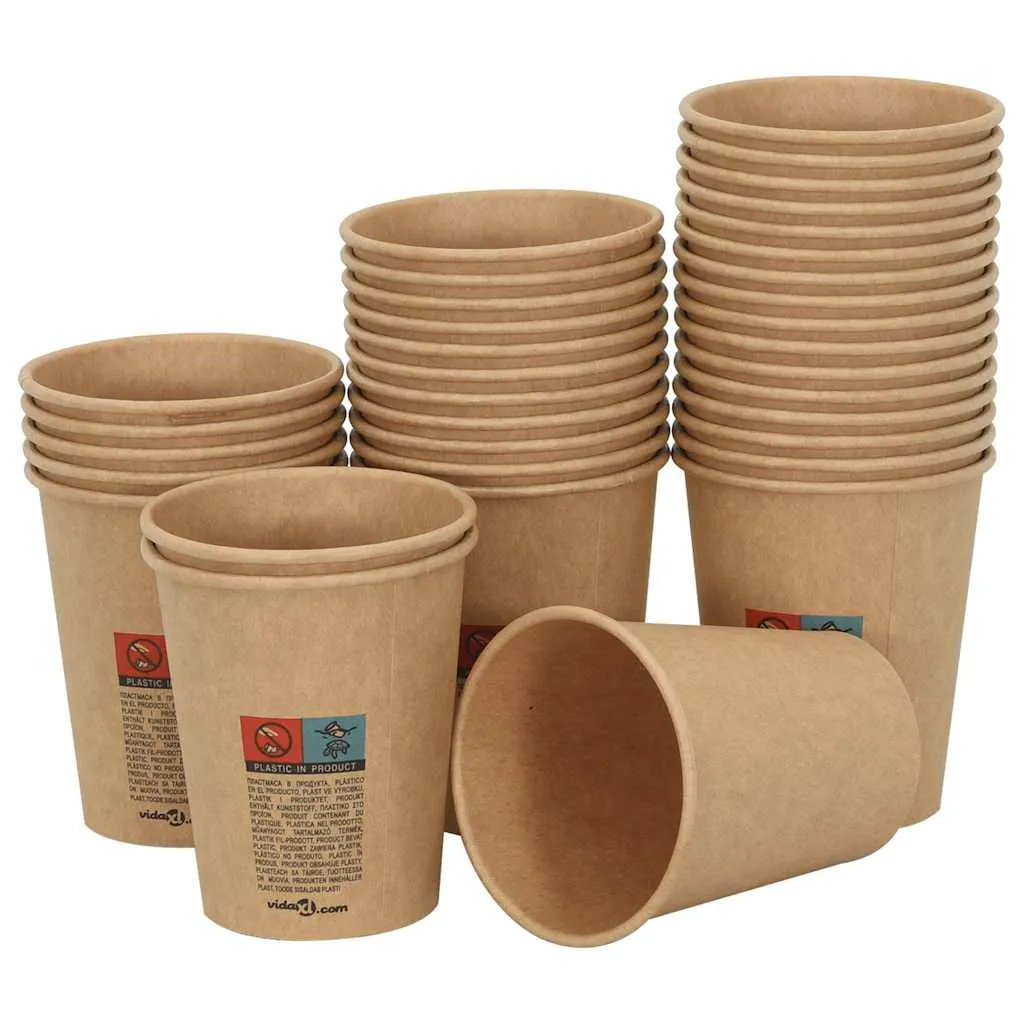 vidaXL Paper Coffee Cups 1000 pcs 8oz 200ml Brown