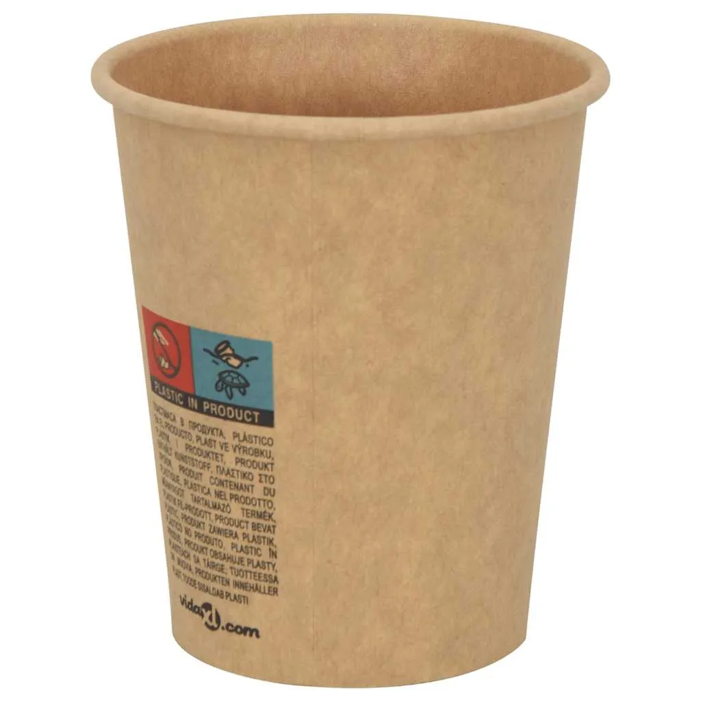 vidaXL Paper Coffee Cups 1000 pcs 8oz 200ml Brown