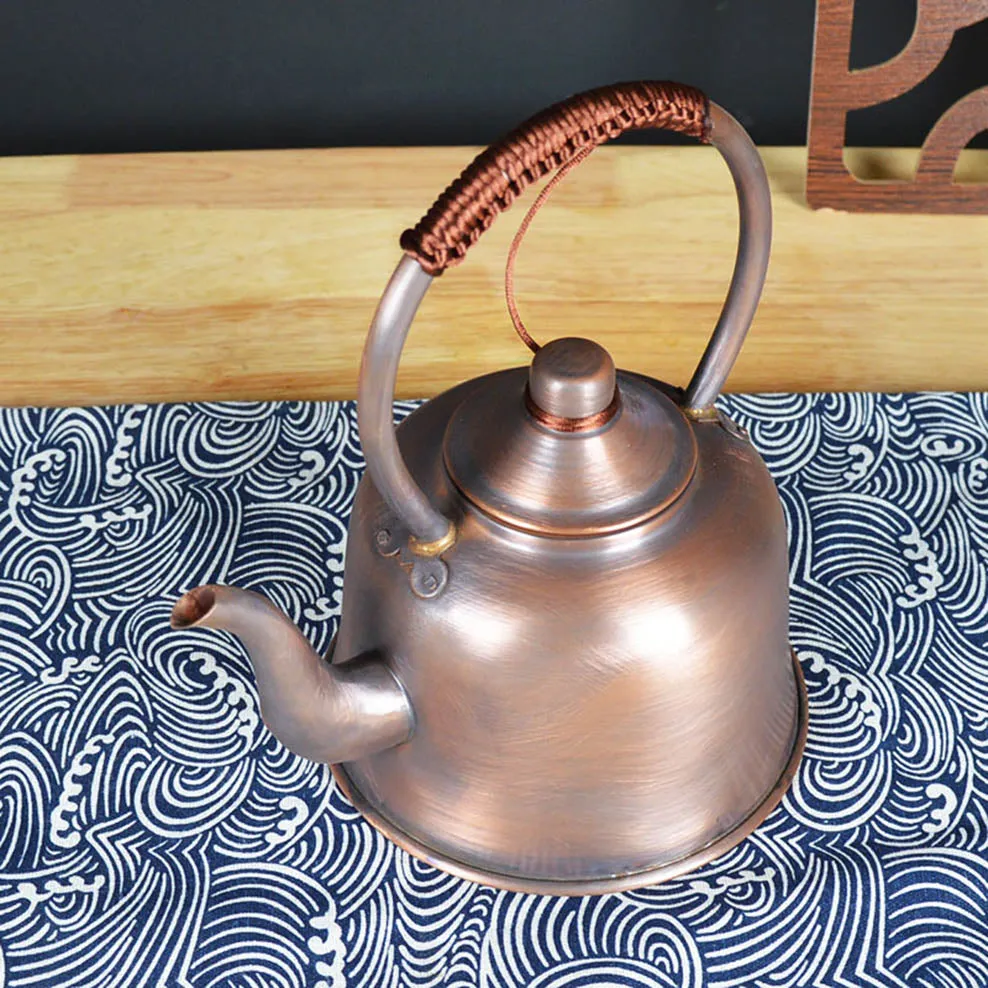 Vintage Anti-scalding Red Copper Brass Kettle Thickened Teapot