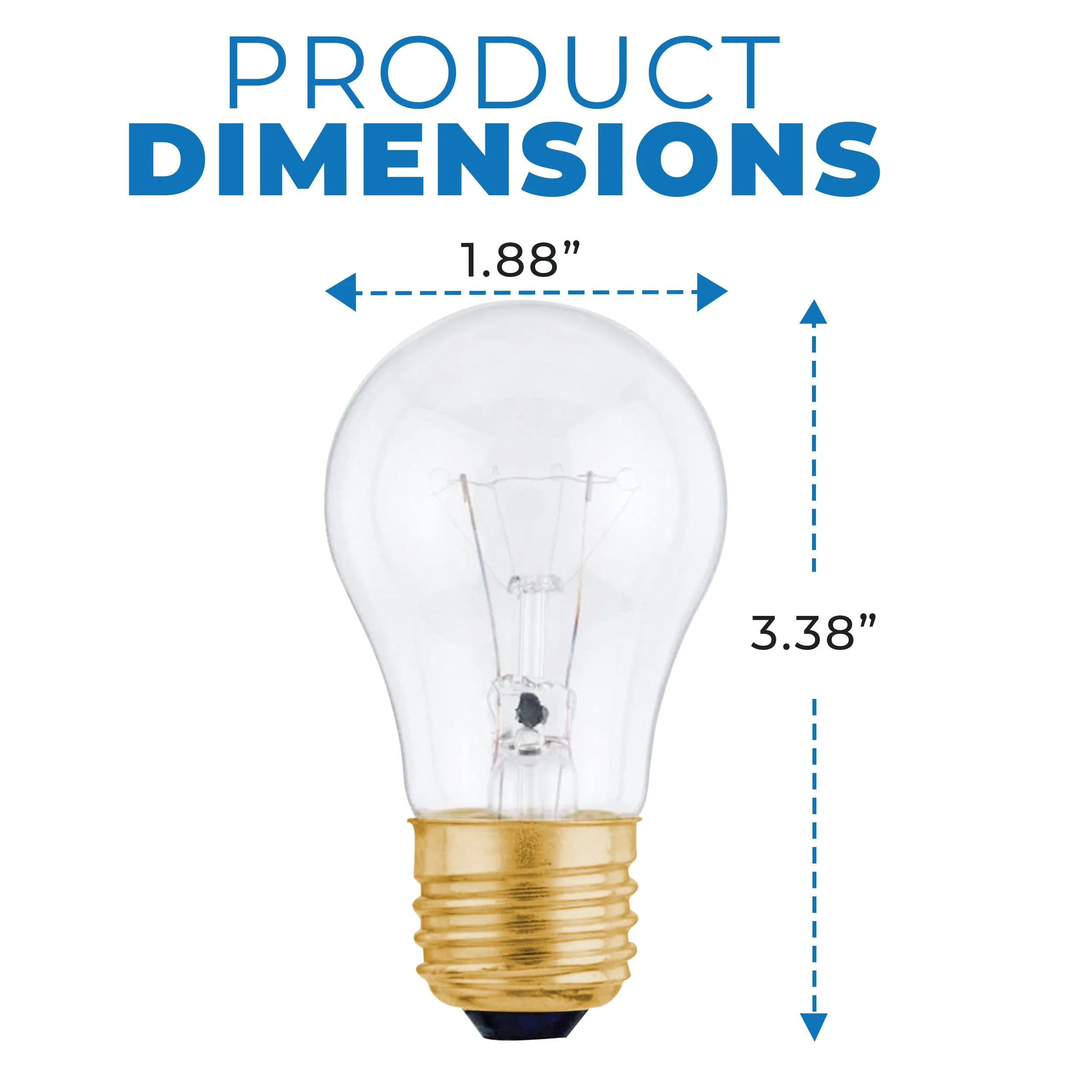 Westinghouse 0450200 40 Watt Incandescent A15 Clear - 2700 Kelvin - Warm White - 350 Lumens - E26-Medium Base - 130 Volt - Box - 2-Pack