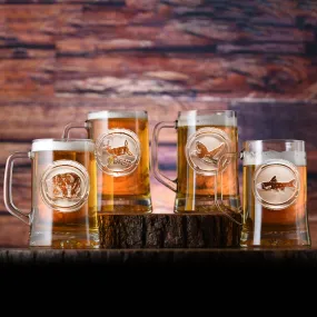 Wildlife Beer Mugs Set of 4