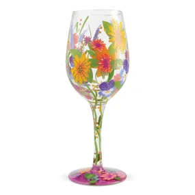 Wine in the Garden Hand-Painted Artisan Wine Glass, 15 oz.