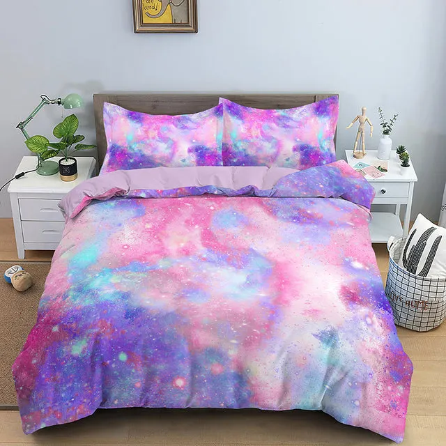 Yeknu 3D Printing Bedding Set Luxury Duvet Cover With Pillowcase Quilt Cover Queen King Bedding Starry Sky Pattern Comforter Cover