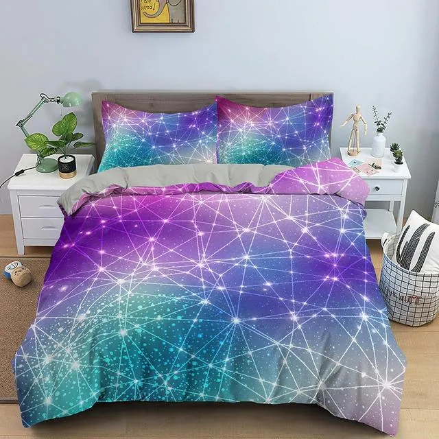 Yeknu 3D Printing Bedding Set Luxury Duvet Cover With Pillowcase Quilt Cover Queen King Bedding Starry Sky Pattern Comforter Cover